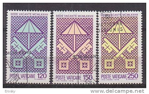 Z1885 - VATICANO SASSONE N°638/40 - VATICAN Yv N°656/58 - Used Stamps