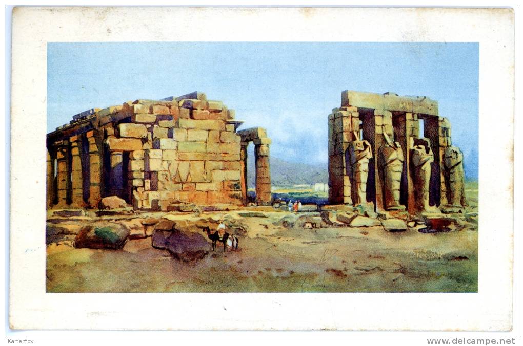 Thebes Ramasseum, Colosse Ramses II., Egypte, Gelaufen, Baronin Rokitanzky - Abu Simbel Temples