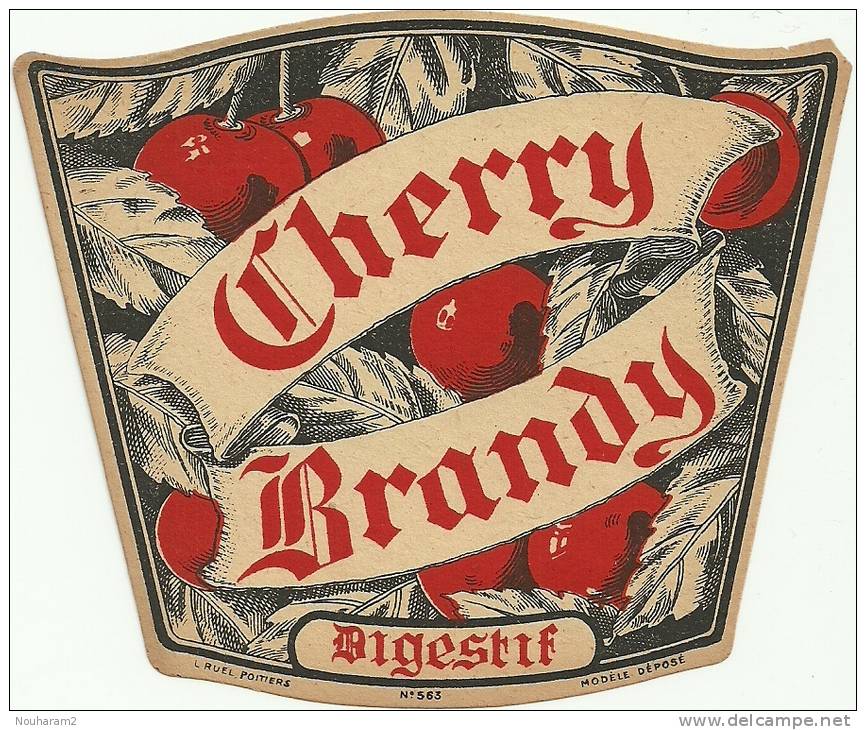 Etiquette Bouteille Ref 005. Cherry Brandy - Digestif - Altri & Non Classificati