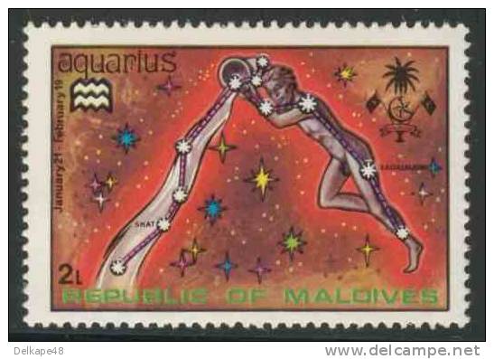 Maldives Malediven 1974 Mi 530 SG 523 ** “Aquarius” – Water-carrier - Zodiac / Wassermann - Tierkreiszeichen / Waterman - Astrologie