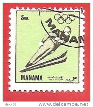 EMIRATI ARABI - MANAMA -  USATO - 1972 - SPORT - SALTO CON GLI SCI - SKY JUMPING - DM 3 - Manama