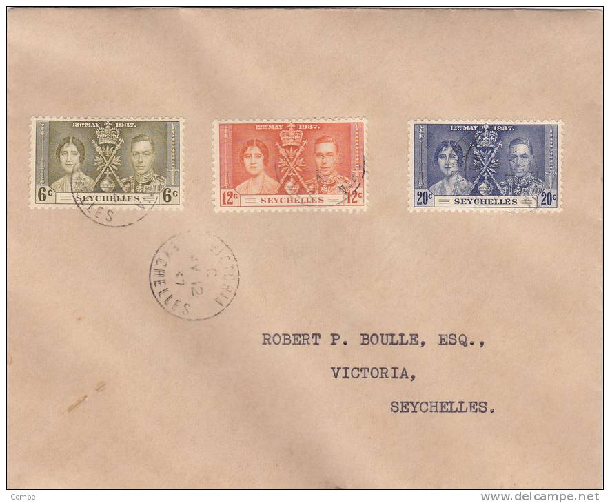 Marcophilie, COVER, LETTRE SEYCHELLES ,1937, VICTORIA   /3625 - Seychellen (1976-...)