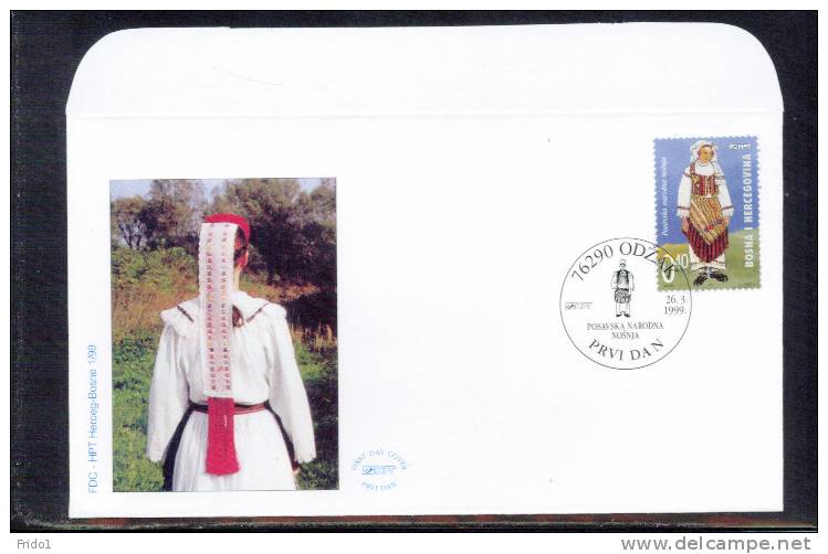 Bosnien Und Herzegowina Kroat.Post Mostar 1999 Nationaltrachten / National Costumes FDC - Sonstige & Ohne Zuordnung