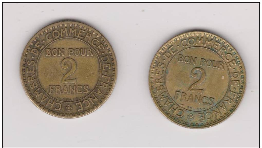 2 FRANCS 1922   - LOT DE 2 PIECES - Autres & Non Classés