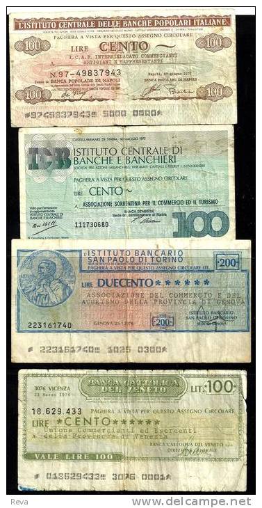 ITALY 100 LIRE X 3 & 200 PROVISIONAL BANCOS INC. GENOA ETC. MOTIFS FRONT& BACK DATED 1976-1977 P.? READ DESCRIPTION !! - [ 4] Provisional Issues