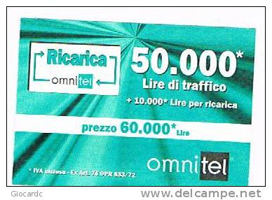 OMNITEL ITALIA  - CAT. C.&C. (7^ EDIZ.) 1071 - RAGGI VERDI CENTRATI 50 SC. 31/05/2000    - USATA (RIF. CP) - Schede GSM, Prepagate & Ricariche