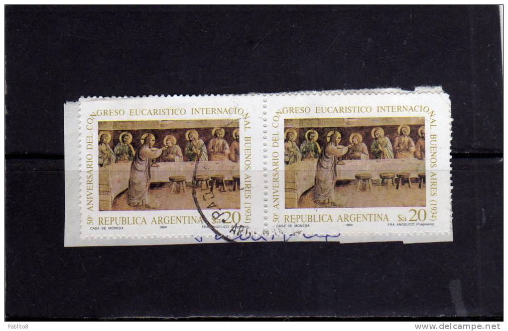 ARGENTINA 1984 EUCHARISTIC CONGRESS  Apostles’ Communion, By Fra Angelico CONGRESSO EUCARISTICO USED - Used Stamps