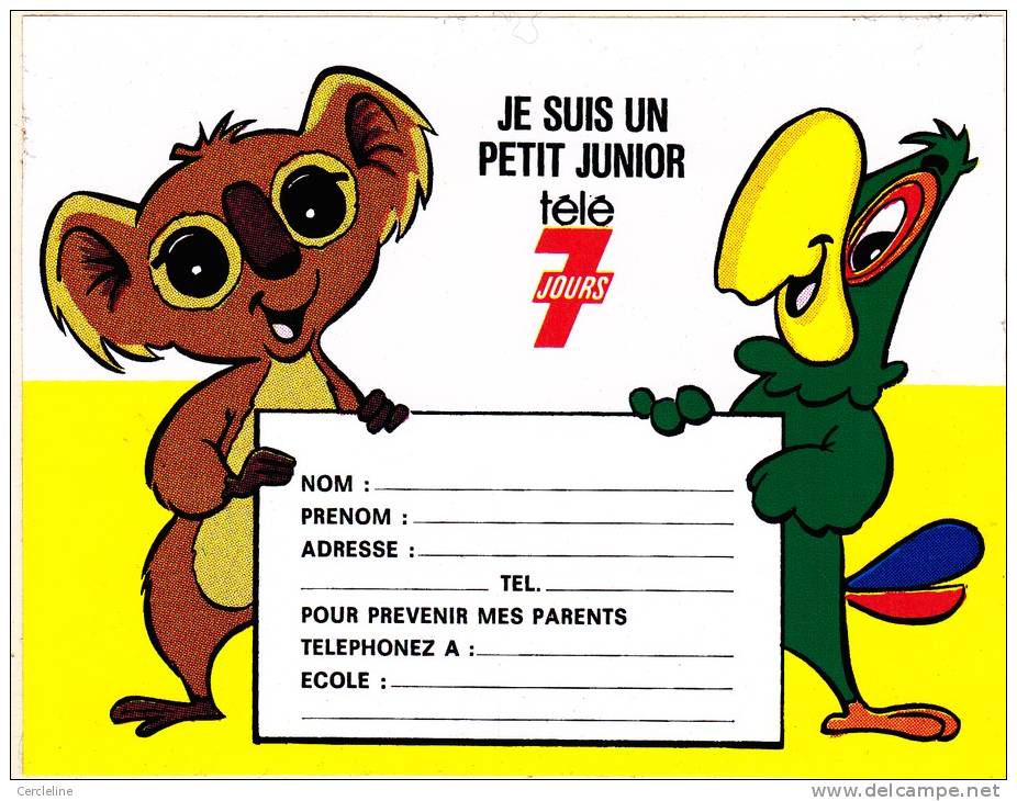 AUTOCOLLANT TELE 7 JOURS  KOALA PEEROQUET PETIT JUNIOR - Collections