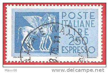 ITALIA REPUBBLICA USATO - 1974 - ESPRESSO - Cavalli Alati, Carta Fluorescente  - £ 250 - S. E37 - Express/pneumatic Mail