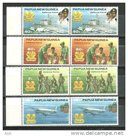 Forces Militaires De Papouasie. En Paires Neufs ** . Yv.# 408/11. Cote 7.00 € - Papúa Nueva Guinea