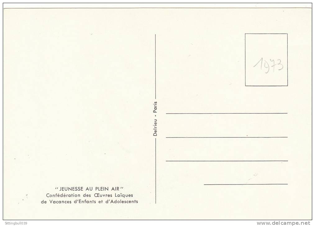 MORVAN. 2 Sauterelles Dans Le Champ. Carte Postale JEUNESSE AU PLEIN AIR. 1973. Confédération Des Oeuvres Laïques De Vac - Morvan
