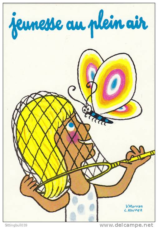KOUPER. MORVAN V. La Chasse Aux Papillons. Carte Postale JEUNESSE AU PLEIN AIR. 1982.Confédération Des Oeuvres Laïques.. - Kouper