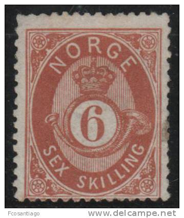 NORUEGA 1871/75 - Yvert #20 - MLH * - Unused Stamps