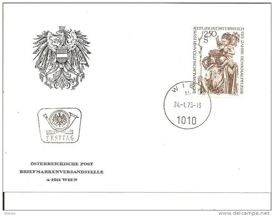 ARII237 / - ÖSTERREICH -  Denkmalschutzjahr 1975 (Christstoperus Mit Kind) FDC - Briefe U. Dokumente