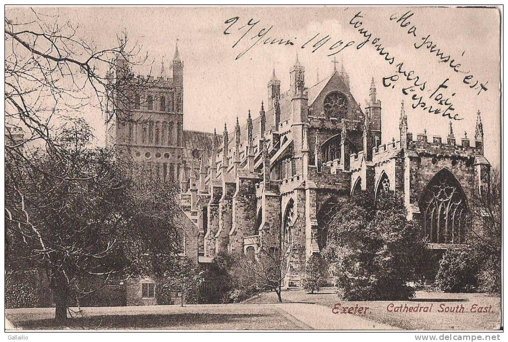 CPA RARE  EXETER  CATHEDRAL SOUTH EAST - Exeter