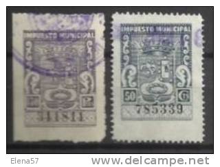 140-LOTE SELLOS ANTIGUOS LOCALES FISCALES MADRID IMPUESTOS MUNICIPALES 50+1,50 PESETAS.SPAIN REVENUE LOCAL FISCAUX STEMP - Revenue Stamps