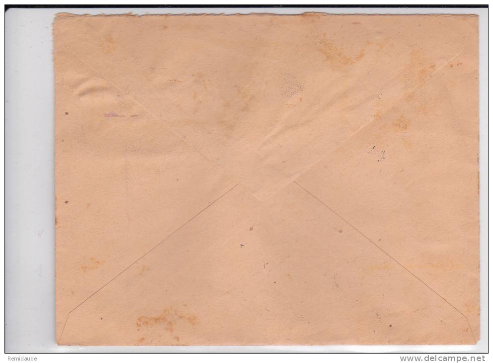 TUNISIE - 1947 -  ENVELOPPE RECOMMANDEE De TUNIS CABINE (RARE) Pour La FRANCE - Cartas & Documentos