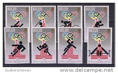 JO80/E1 - BELIZE N° 439/46 + 2 BF Neufs** Jeux Olympiques De Moscou 1980 - Belize (1973-...)