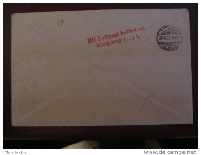 MEMEL - 1922 Superbe Lettre Avion Pour Eilboten Multiple Merson Surcharges Flugpost - Covers & Documents