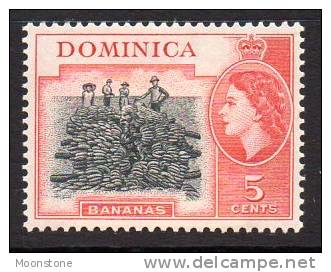 Dominica QEII 1954 5c Bananas Definitive, Lightly Hinged Mint (A) - Dominica (...-1978)