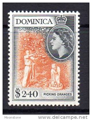 Dominica QEII 1954 $2.40 Orange Harvesting Definitive, Lightly Hinged Mint (A) - Dominica (...-1978)