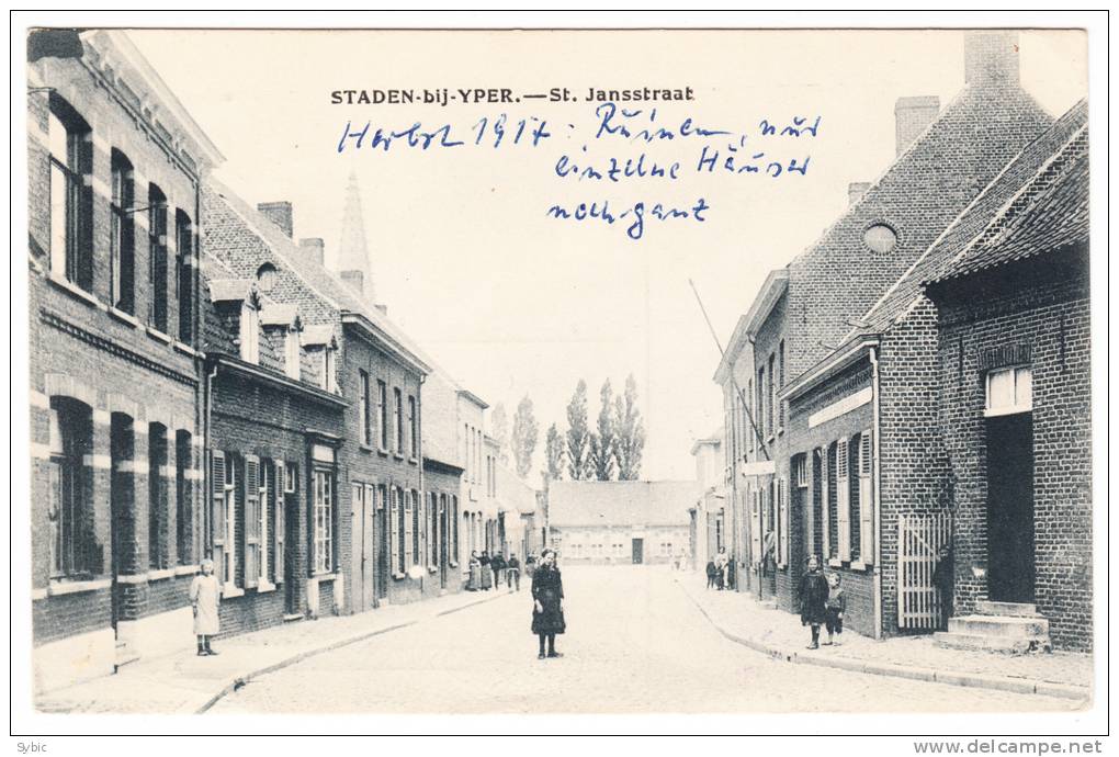 STADEN Bij YPER - St. Jansstraat - 1917 - Staden