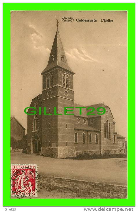 CUL-DES-SARTS, BELGIQUE - L'ÉGLISE SAINT PIERRE &amp; PAUL - TIMBRÉE, 1933 -EDITION, RICHOUX-MARÉE - PRÉAUX, AGHLIN - - Cul-des-Sarts