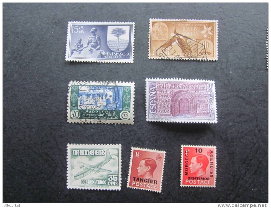 7  Stamps -Timbres Oblitérés  Collection  &mdash;&gt;:protectorat Guinée Espagnole, Maroc Espagnol Tanger, Poste Aérienn - Spanish Morocco