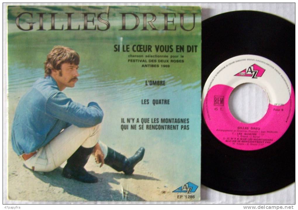 Gilles DREU EP Si Le Coeur Vous En Dit EX / Mint   Parfait état - 45 T - Maxi-Single