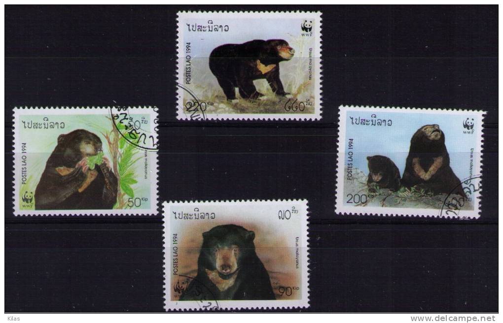 LAOS 1994 WWF Bears - Used Stamps