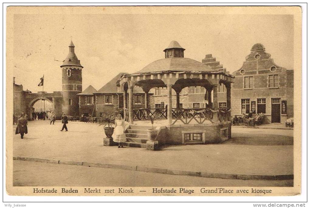 Postkaart / Carte Postale "Hofstade Baden - Merkt Met Kiosk / Hofstade Plage - Grand'Place Avec Kiosque" - Zemst