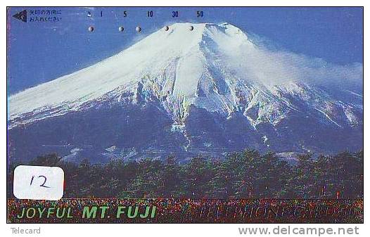 Télécarte Japon * Volcan MONT FUJI (12) Vulcan * Japan Phonecard * Vulkan Volcano * Telefonkarte * Mount Fuji - Montañas