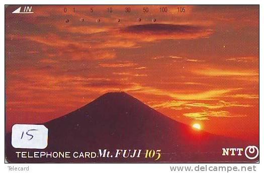 Télécarte Japon * Volcan MONT FUJI (15) Vulcan * Japan Phonecard * Vulkan Volcano * Telefonkarte * Mount Fuji - Gebirgslandschaften