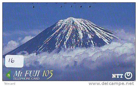 Télécarte Japon * Volcan MONT FUJI (16) Vulcan * Japan Phonecard * Vulkan Volcano * Telefonkarte * Mount Fuji - Mountains