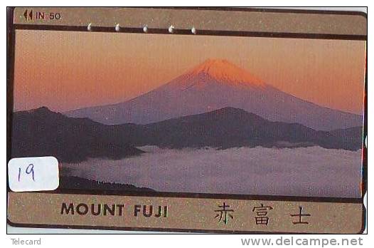 Télécarte Japon * Volcan MONT FUJI (19) Vulcan * Japan Phonecard * Vulkan Volcano * Telefonkarte * Mount Fuji - Bergen