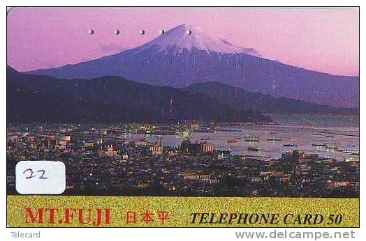 Télécarte Japon * Volcan MONT FUJI (22) Vulcan * Japan Phonecard * Vulkan Volcano * Telefonkarte * Mount Fuji - Bergen