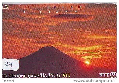 Télécarte Japon * Volcan MONT FUJI (24) Vulcan * Japan Phonecard * Vulkan Volcano * Telefonkarte * Mount Fuji - Montagnes