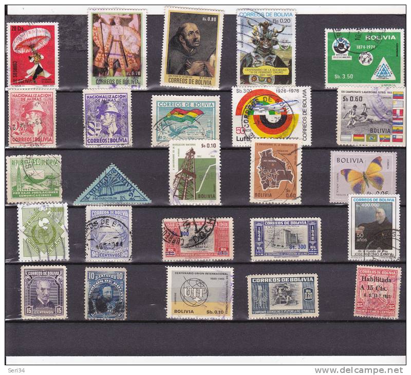 BOLIVIE : Lot De 25 Timbres  : O : Y&T - Bolivie