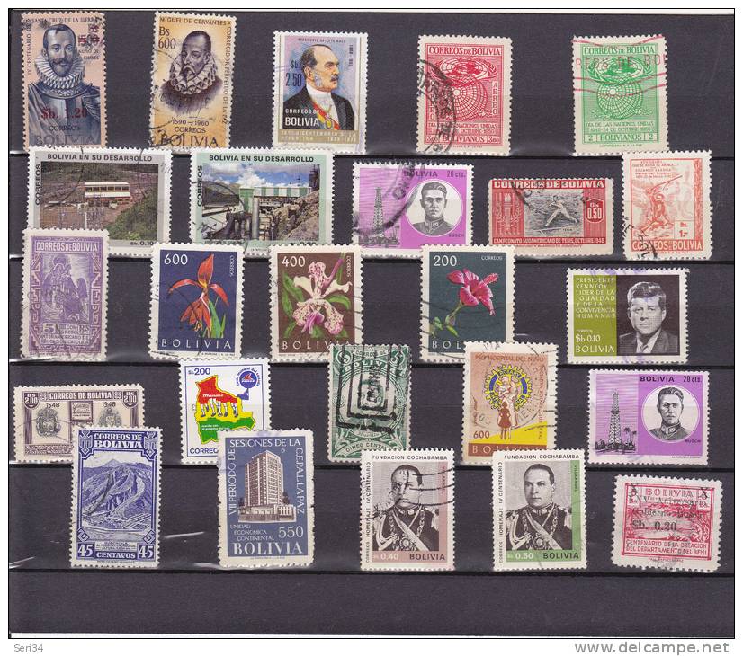 BOLIVIE : Lot De 25 Timbres  : O : Y&T - Bolivie