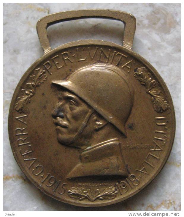 MEDAGLIA CONIATA NEL BRONZO NEMICO GUERRA PER L'UNITA D'ITALIA ANNO 1915 1918 - Adel