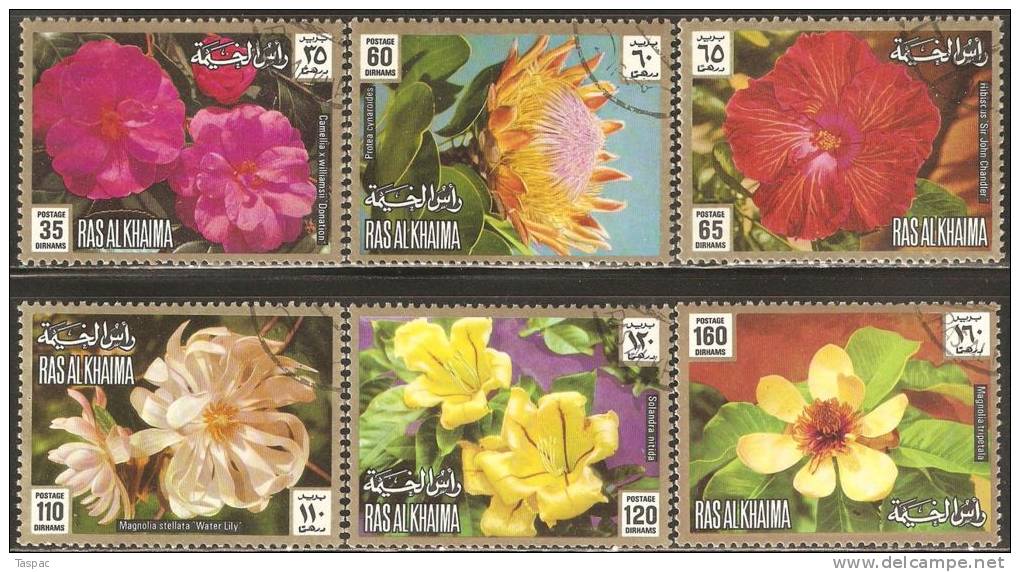 Ras Al-Khaima 1972 Mi# 859-864 A Used - Flowers - Ras Al-Khaimah