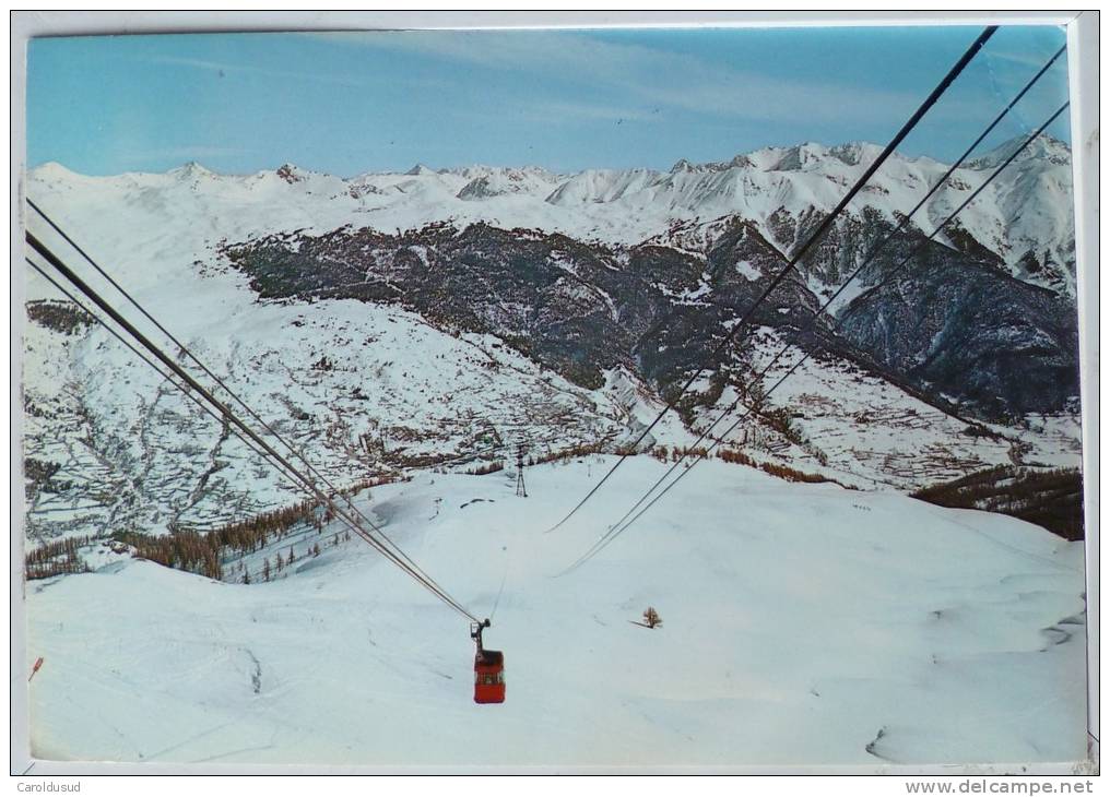 Station Serre Chevalier Telecabine Voyagé 1971 Timbre Cachet La Salle Les Alpes Flamme Ondulée - Serre Chevalier