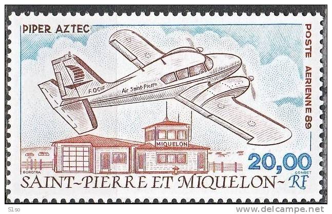 St PIERRE ET MIQUELON 1989  - PA 68 - Piper Aztec Et Aeroport De  Miquelon - Neuf Sans Charnière - Côte 9,20 €uros - Unused Stamps