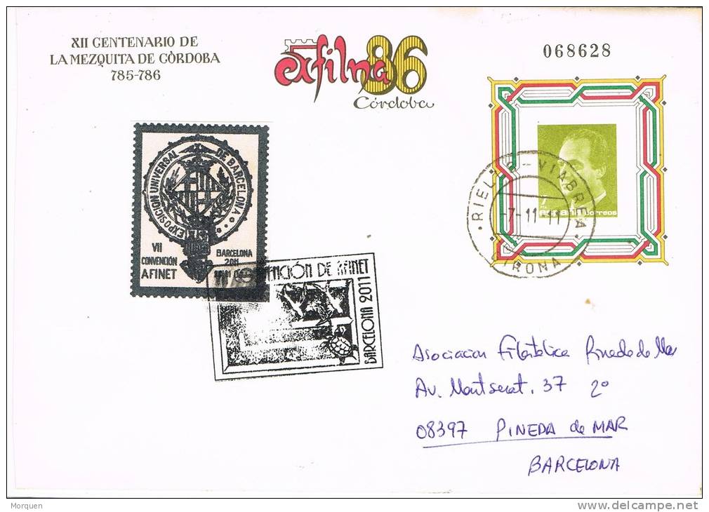 1327. Entero Postal RIELLS (Gerona) 2011, Exfilna 86 - 1931-....
