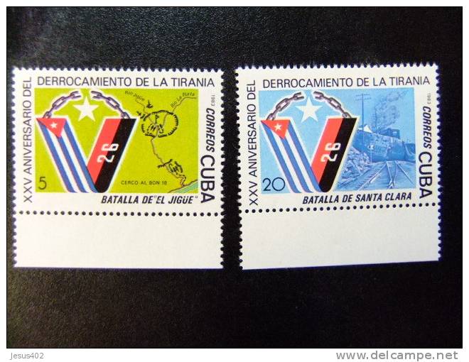 CUBA 1983 DERROCAMIENTO De La TIRANÍA Yvert & Tellier N º 2478 / 2479 ** MNH - Unused Stamps