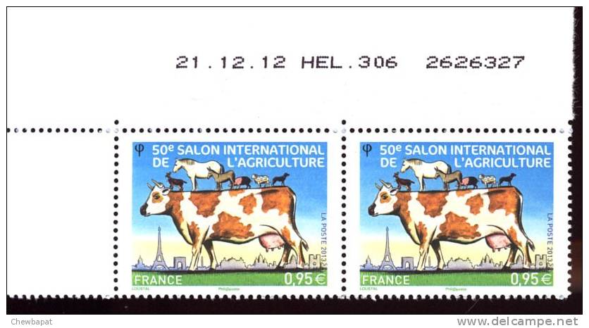 Coin Daté  2013 - 50e  Salon International De L´Agriculture (2 Timbres à 0,95€) - 2010-2019