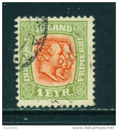 ICELAND - 1907 Kings Christian IX And Frederick VIII  1e Used As Scan - Used Stamps