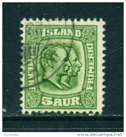 ICELAND - 1907 Kings Christian IX And Frederick VIII  5a Used As Scan - Gebraucht