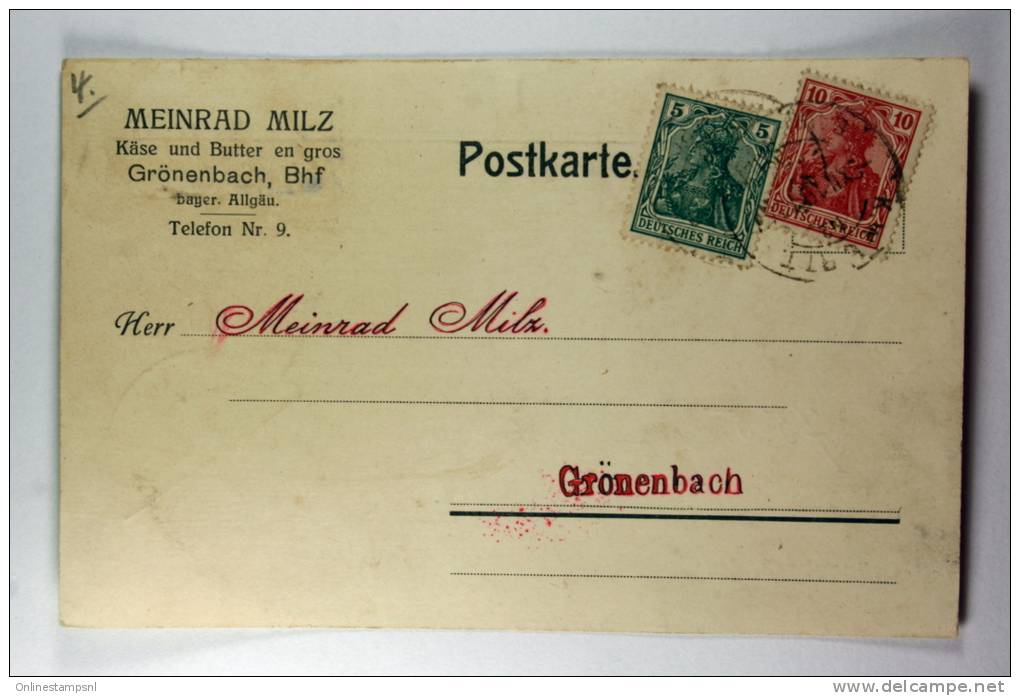 Germany: Württemberg, Bahn-Post Nr 77  9-XII-1919, Stempel Tannheim - Sonstige & Ohne Zuordnung