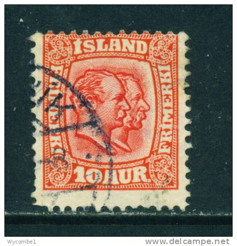 ICELAND - 1907 Kings Christian IX And Frederick VIII  10a Used As Scan - Used Stamps